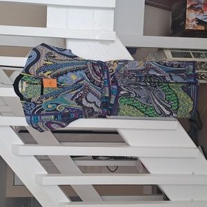 ETRO Multi colored short skeeve dress NWT made in Milan Italy sz 44 Eur 8-10